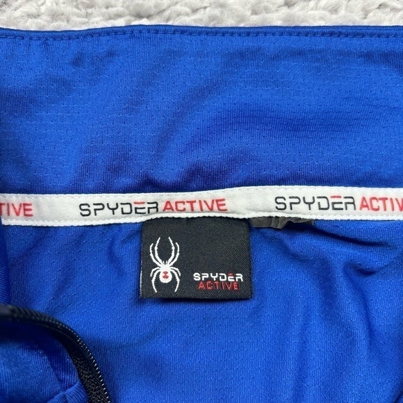 Spyder Pullover Mens Large Quarter Zip Pro Web Quick Dry Activewear Ski Layer - Picture 3 of 5